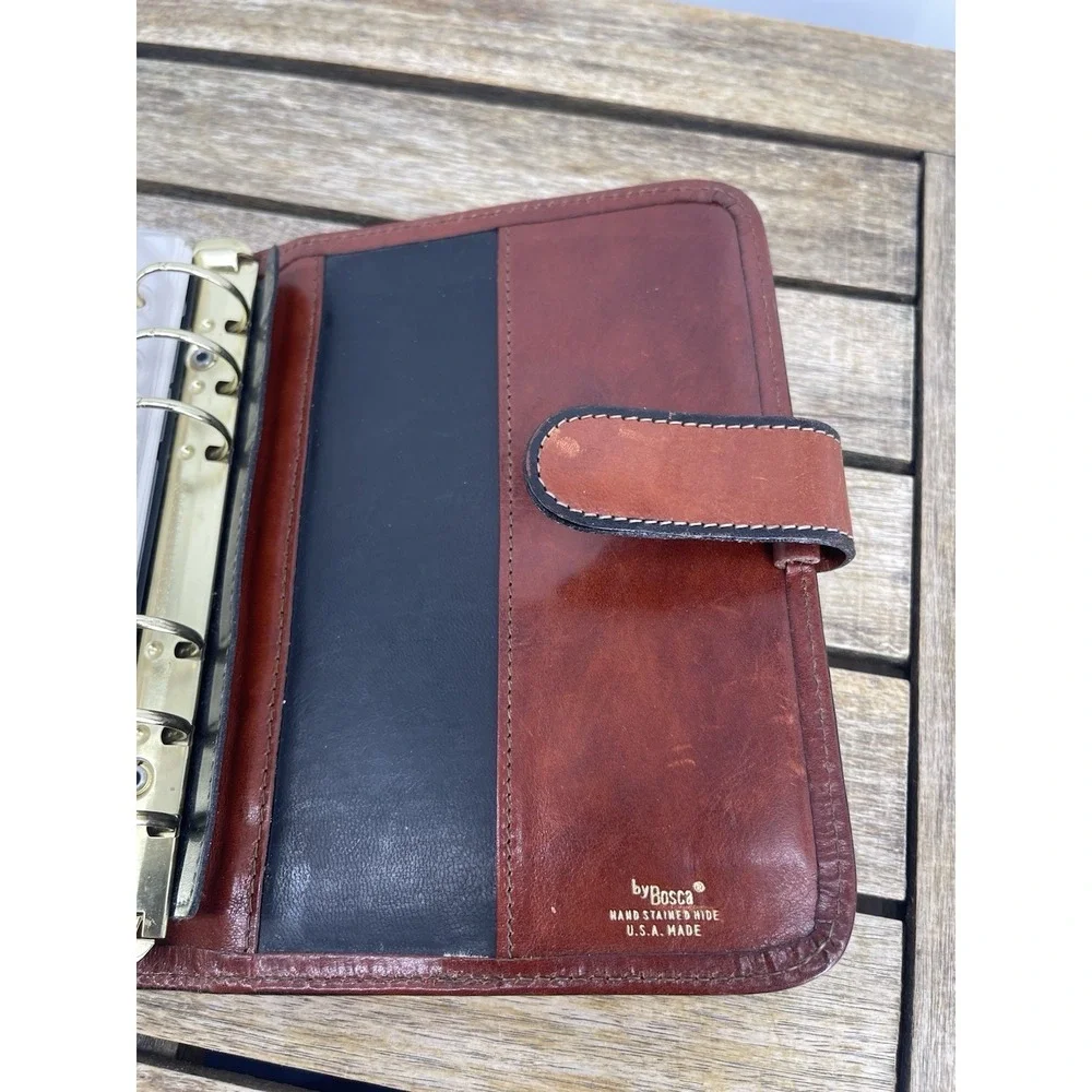 Vintage BOSCA 6-Ring Binder / Planner - Made in USA CHECKBOOK WALLET